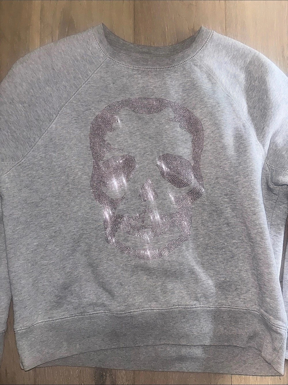 Zadig & Voltaire Skull Graphic Sweatshirt in Gray Like New